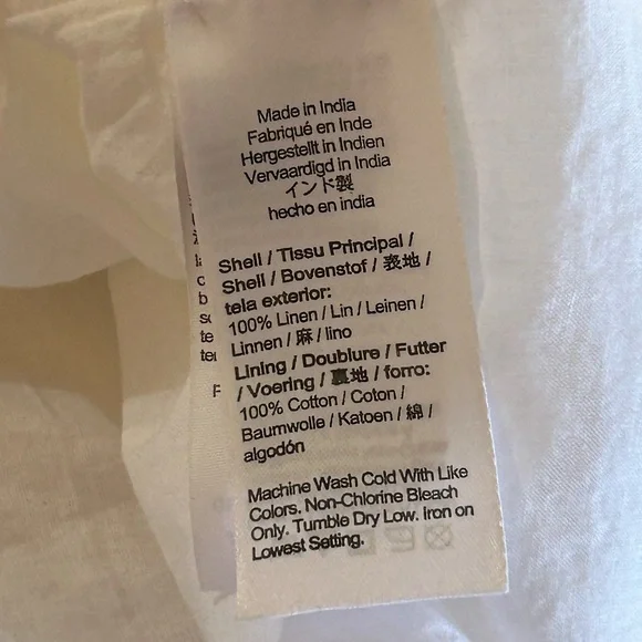 NWT- J.Crew One-Shoulder White Linen Tie-Shoulder Shift Dress - Picture 9 of 10